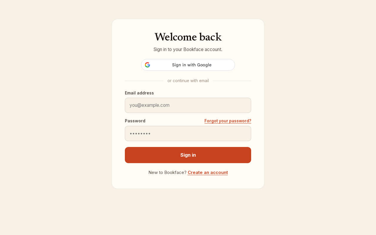 Screenshot: The sign-in page.