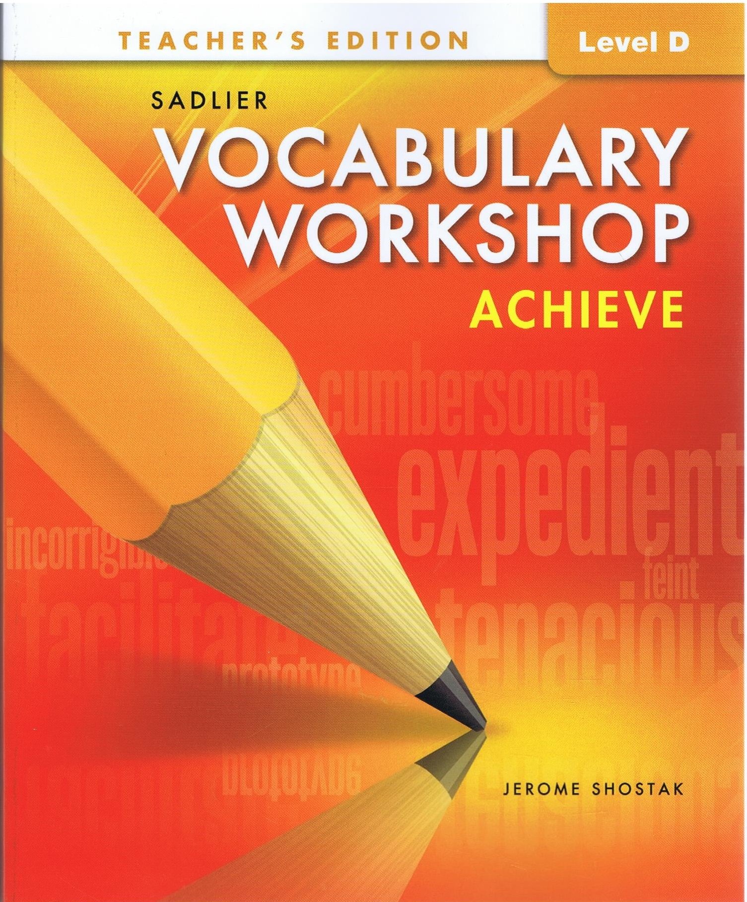 Cover of Vocabulary Workshop Achieve Teacher's Edition Level D