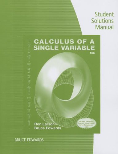 Cover of Student Solutions Manual for Larson/Edwards' Calculus of a Single Variable, 10th