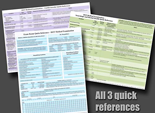 Cover of DOT Medical Exam Quick Reference - 3 pack = Neuro/Mental, Cardiovascular, and General