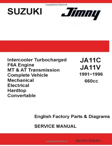 Cover of Suzuki Jimny JA11C JA11V 660cc English Factory Parts Manual 1991-1996