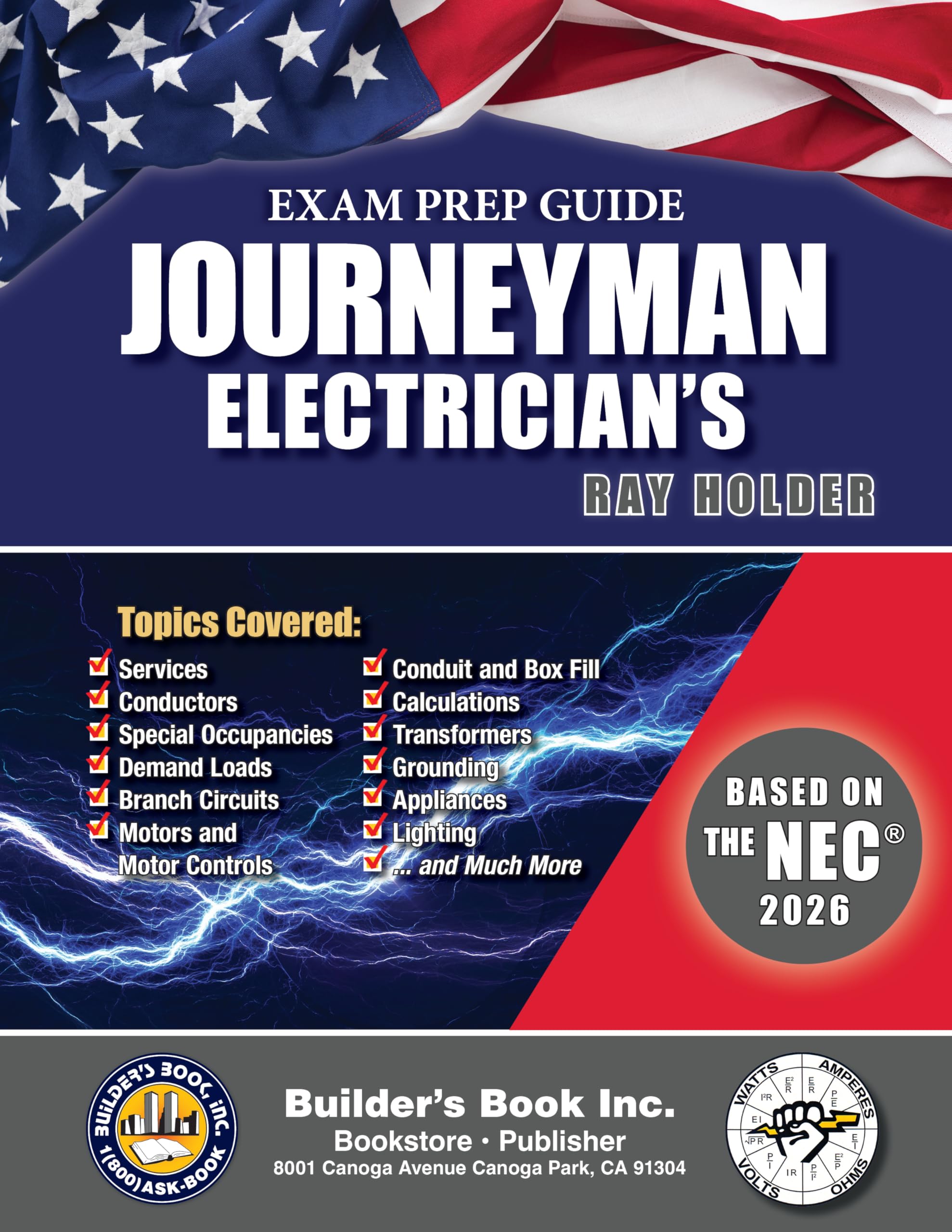 Cover of 2026 Journeyman Electrician's Exam Prep Guide By Ray Holder