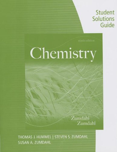 Cover of Student Solutions Guide for Zumdahl/Zumdahl's Chemistry, 9th