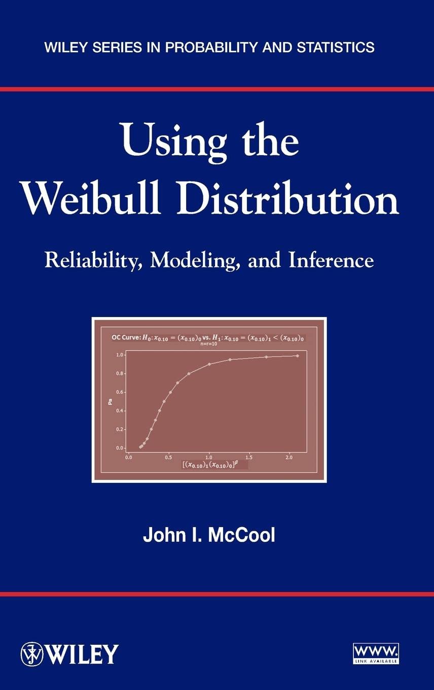 Cover of Using the Weibull Distribution: Reliability, Modeling, and Inference