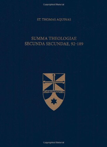 Cover of Summa Theologiae Secunda Secundae, 92-189