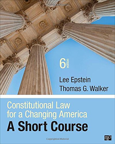 Cover of Constitutional Law for a Changing America; A Short Course