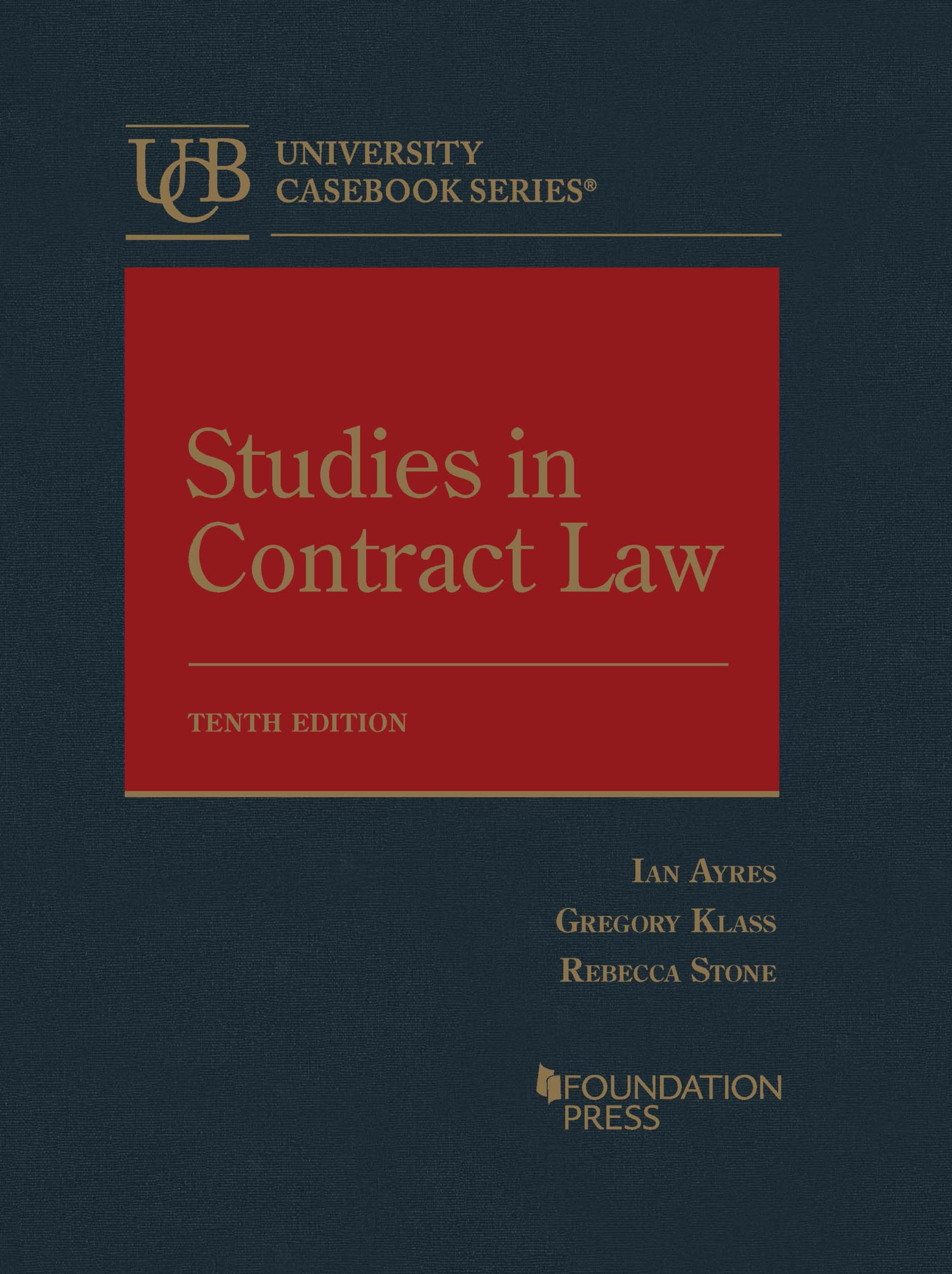 Cover of Studies in Contract Law (University Casebook Series)