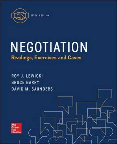 Cover of Negotiation: Readings, Exercises, and Cases