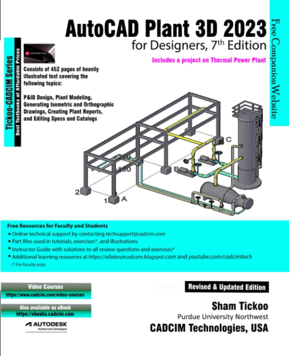Cover of AutoCAD Plant 3D 2023 for Designers, 7th Edition