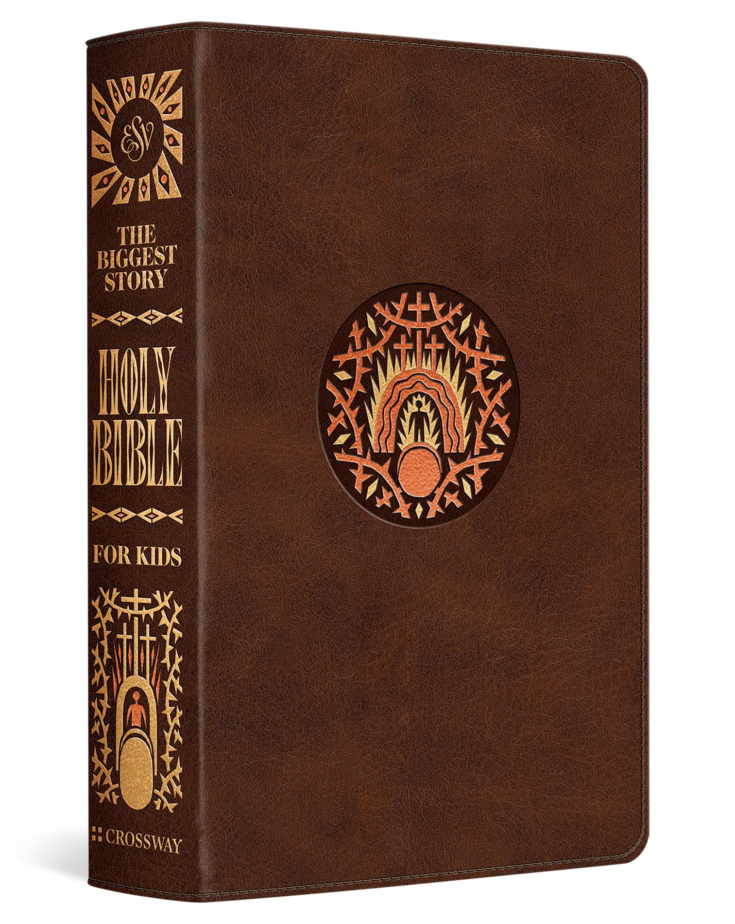 Cover of ESV The Biggest Story Holy Bible for Kids (TruTone, Brown, Living Hope Design, Thumb Indexed): Children's Bible for Ages 6–12