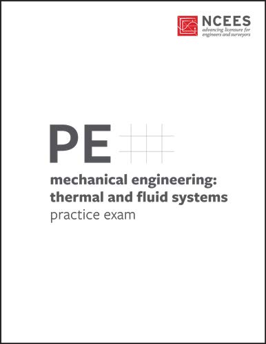 Cover of PE Mechanical Engineering: Thermal and Fluid Systems Practice Exam
