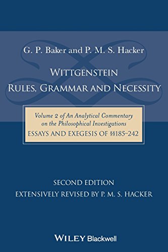 Cover of Wittgenstein: Rules, Grammar and Necessity: Volume 2 of an Analytical Commentary on the Philosophical Investigations, Essays and Exegesis 185-242