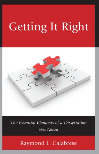 Cover of Getting It Right: The Essential Elements of a Dissertation
