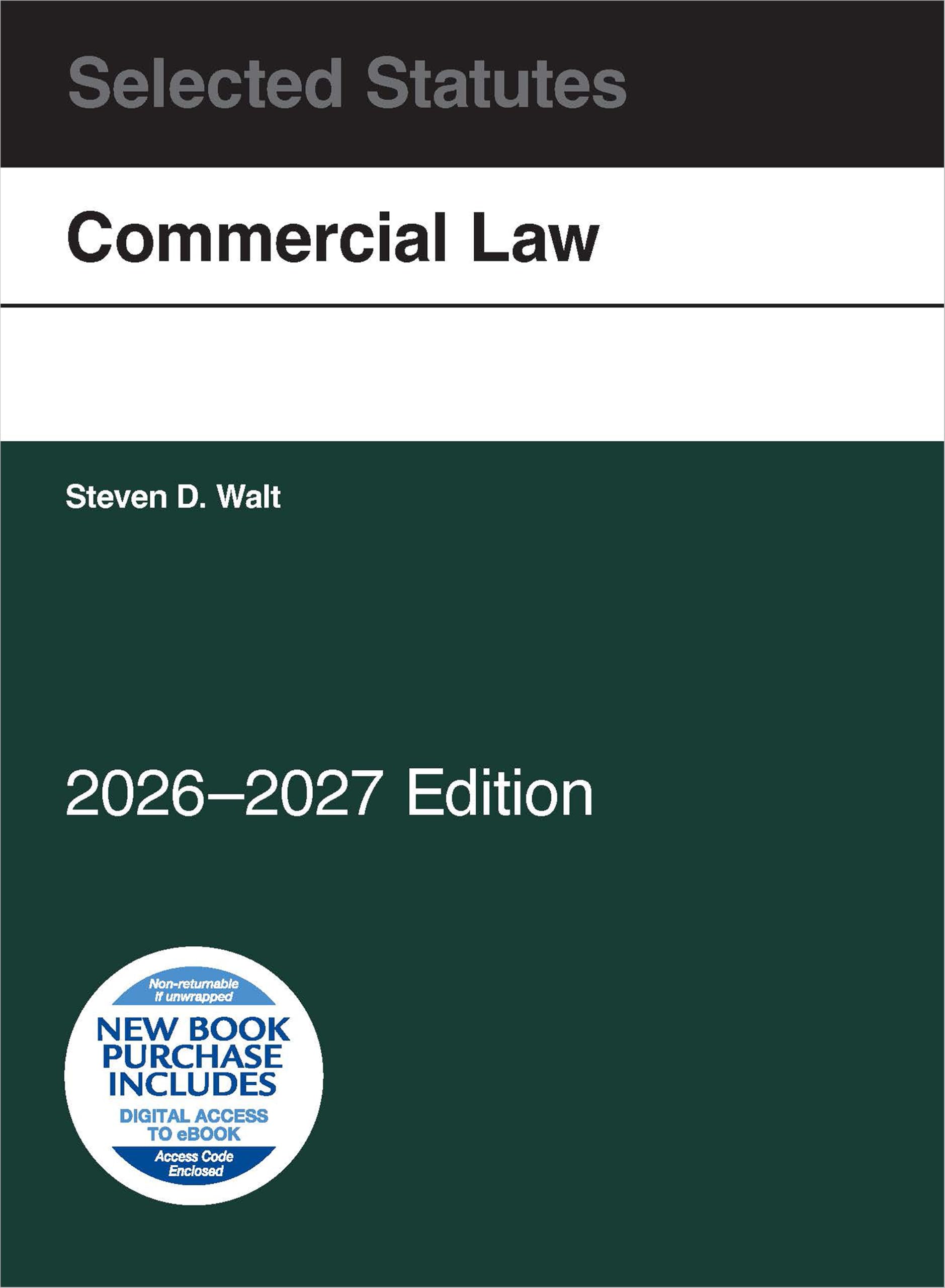 Cover of Commercial Law, Selected Statutes, 2026-2027