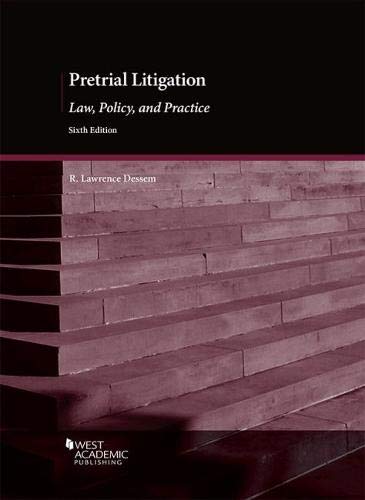 Cover of Pretrial Litigation, Law, Policy and Practice