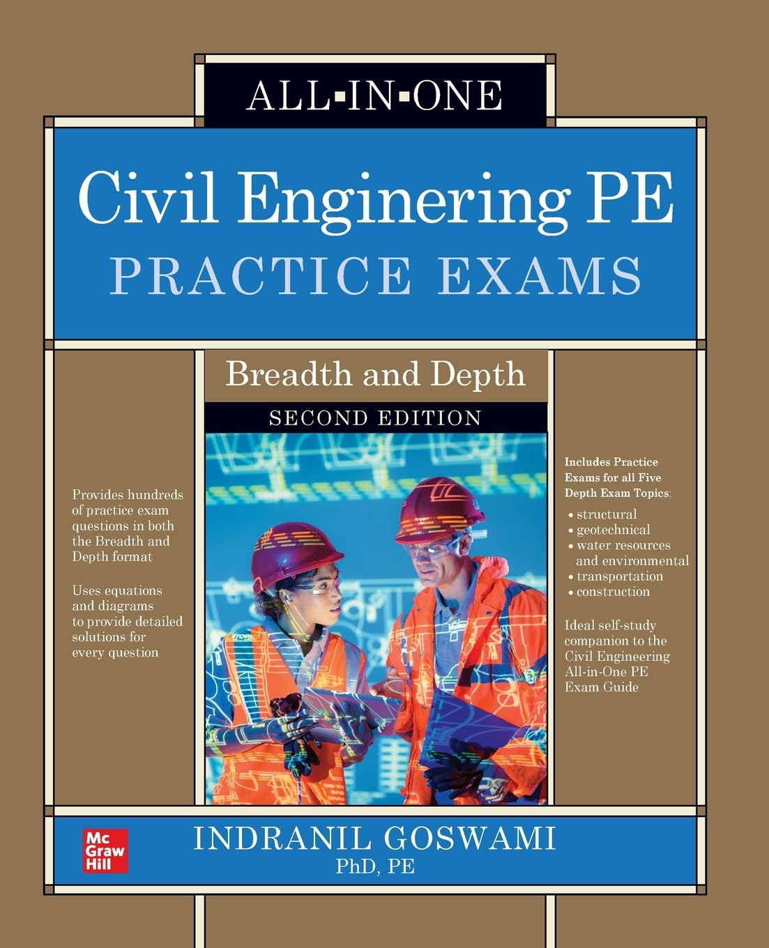 Cover of Civil Engineering PE Practice Exams: Breadth and Depth, Second Edition