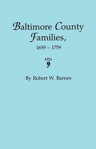 Cover of Baltimore County Families, 1659-1759