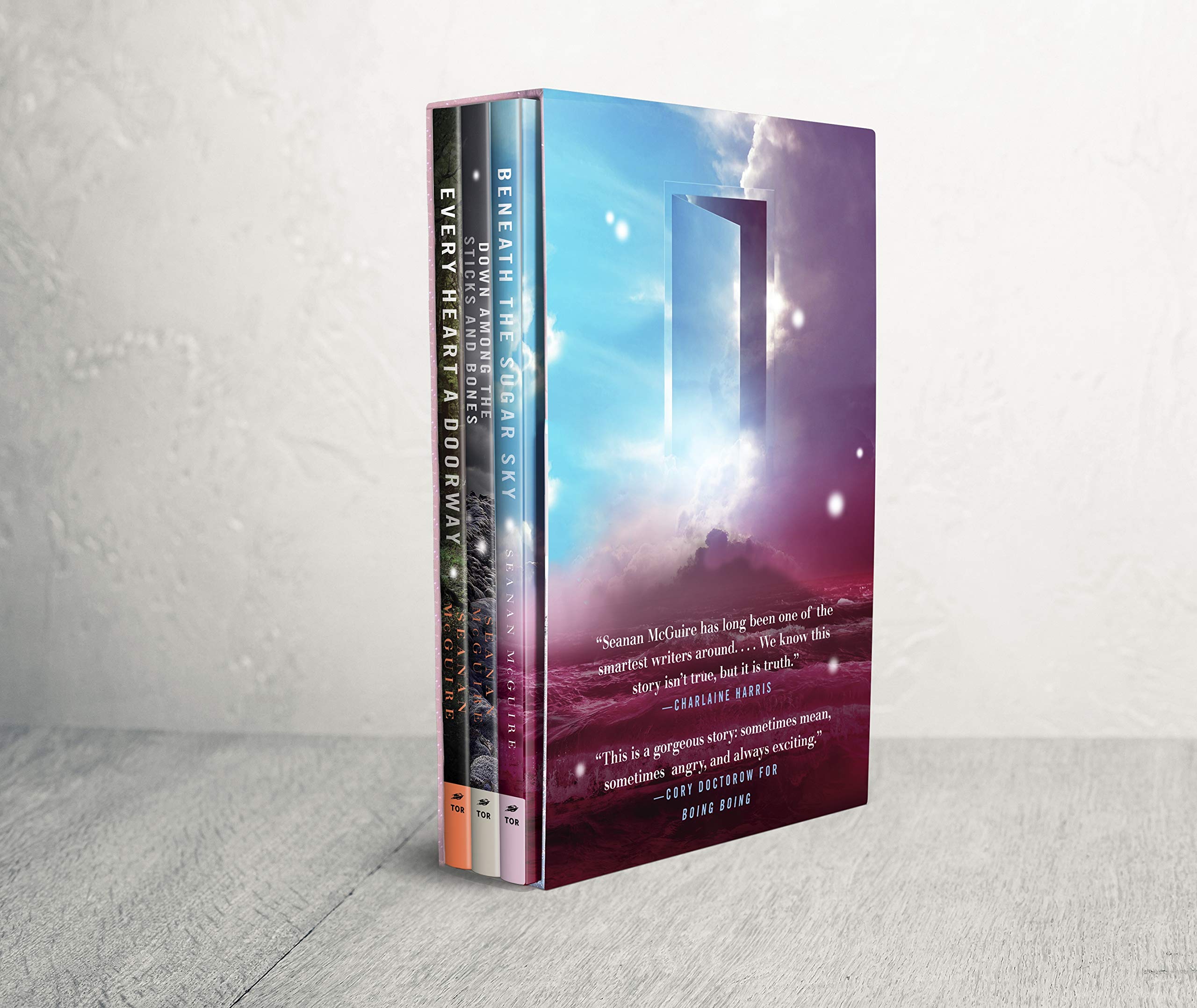 Cover of Seanan McGuire's Wayward Children, Volumes 1-3: Every Heart a Doorway, Down Among the Sticks and Bones, Beneath the Sugar Sky