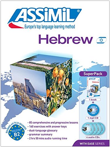 Cover of Hebrew with Ease ASSIMIL Method - Superpack (1 book + 4 audio CDs + 1 Mp3 CD) (Hebrew Edition)