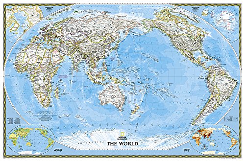 Cover of National Geographic World, Pacific Centered Wall Map - Classic - Laminated (Enlarged: 73 X 48 In)