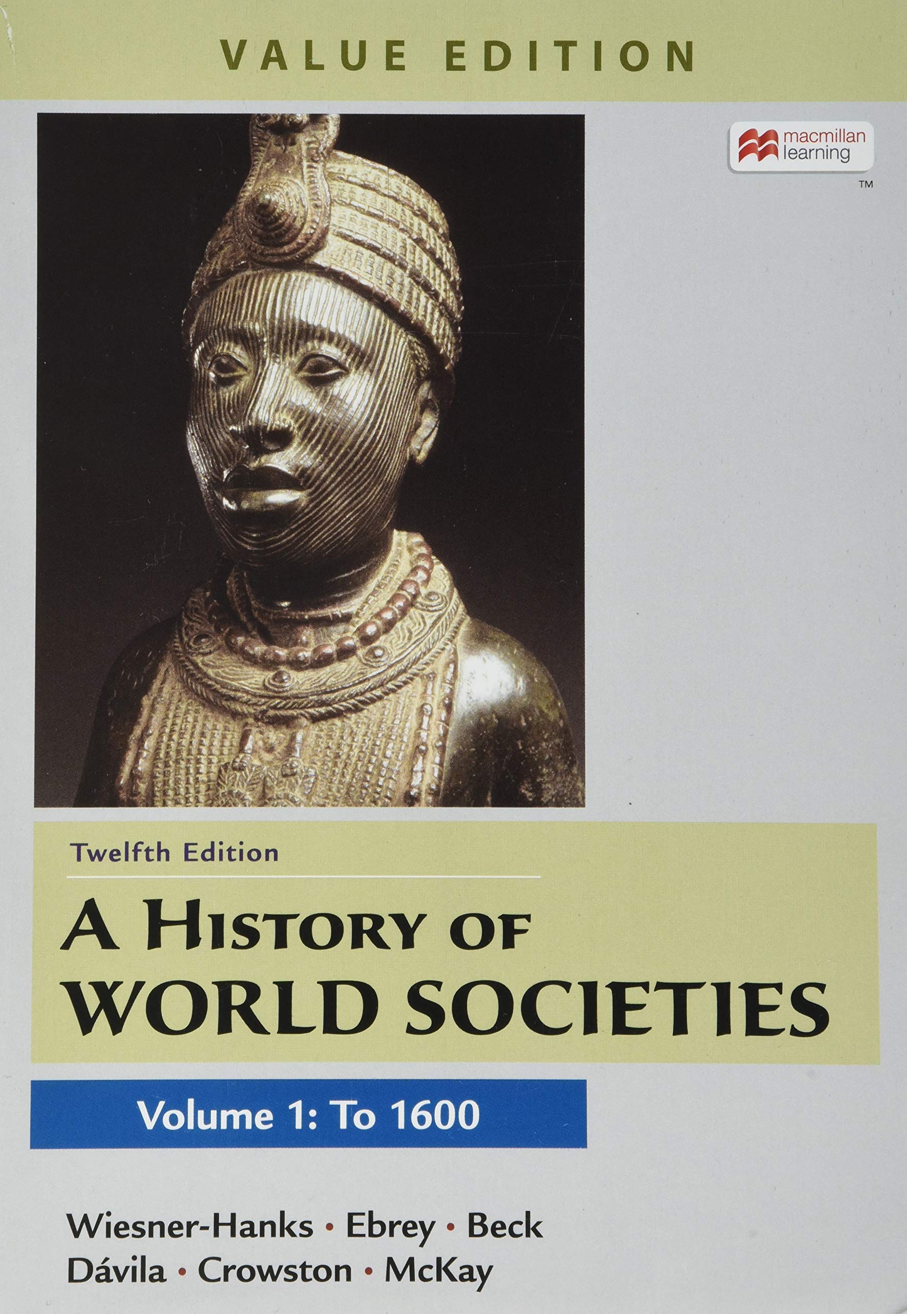 Cover of A History of World Societies, Value Edition, Volume 1