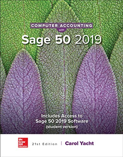 Cover of Computer Accounting with Sage 50 2019