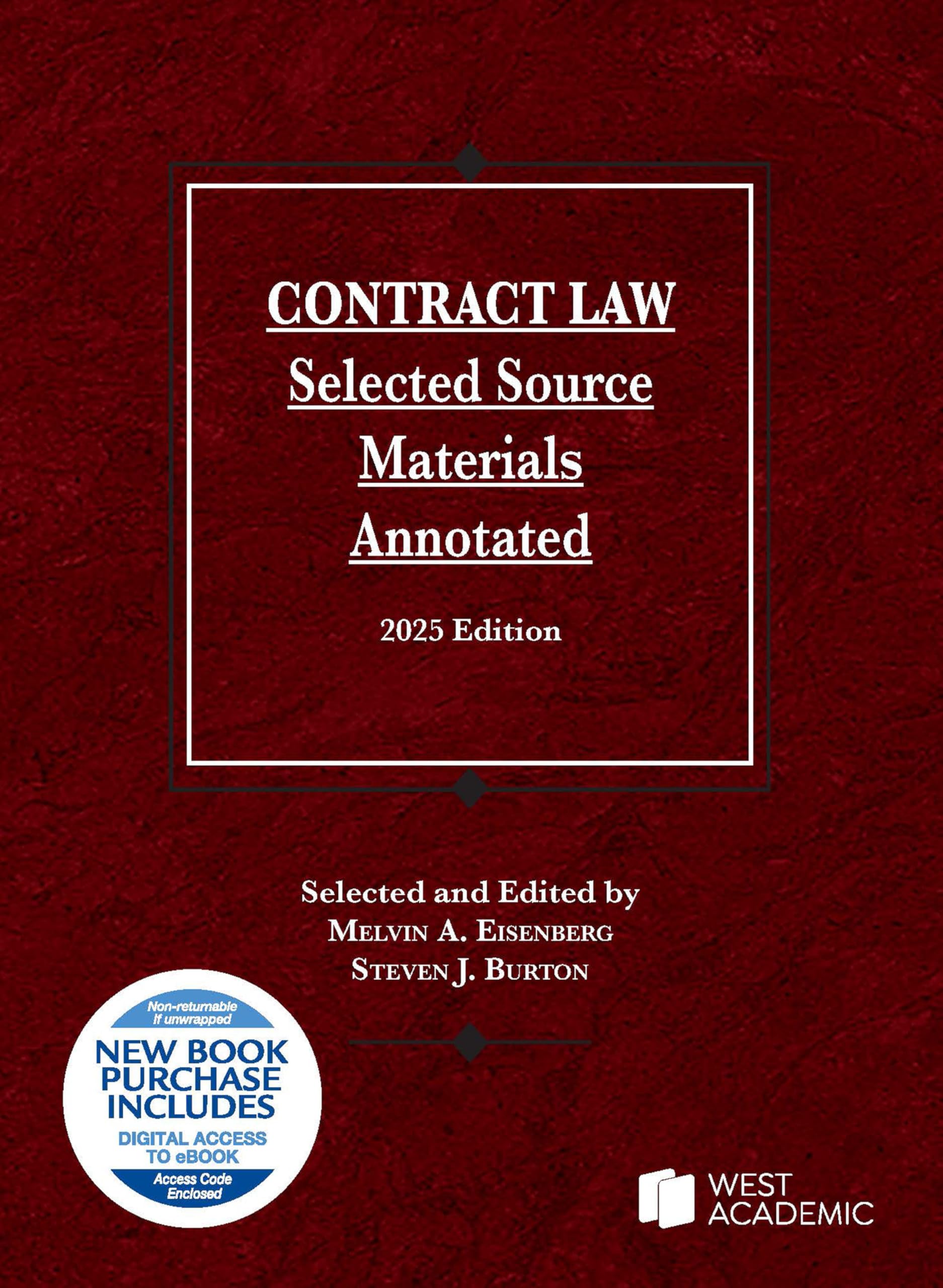 Cover of Contract Law, Selected Source Materials Annotated, 2025 Edition (Selected Statutes)