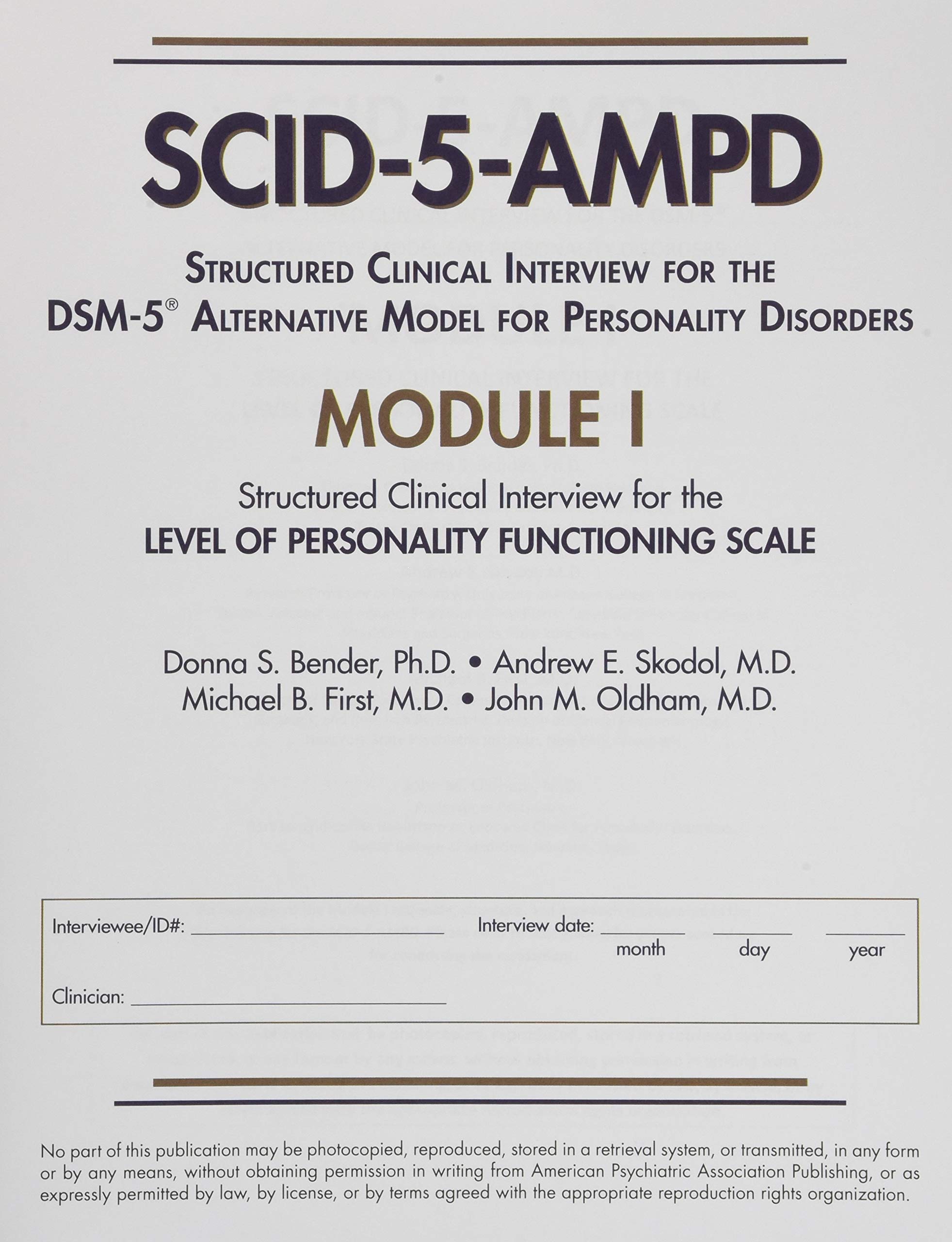 Cover of Structured Clinical Interview for the Dsm-5(r) Alternative Model for Personality Disorders (Scid-5-Ampd) Module I: Level of Personality Functioning Sc