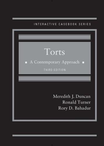 Cover of Torts, A Contemporary Approach (Interactive Casebook Series)