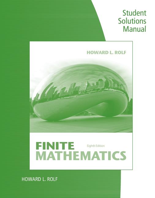 Cover of Student Solutions Manual for Rolf's Finite Mathematics, 8th