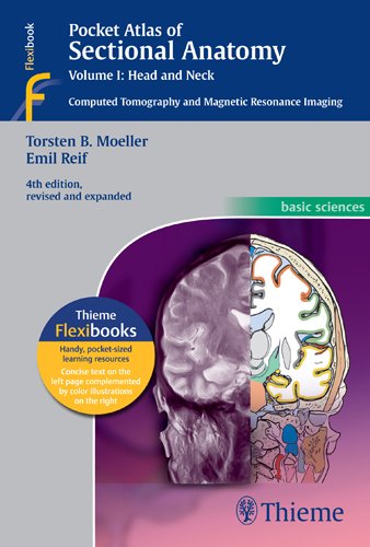 Cover of Pocket Atlas of Sectional Anatomy, Vol. 1: Head and Neck, Computed Tomography and Magnetic Resonance Imaging, 4th Edition (Basic Sciences (Thieme))