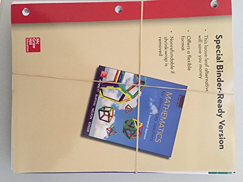 Cover of Loose Leaf for Mathematics for Elementary Teachers: A Conceptual Approach