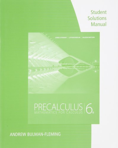 Cover of Student Solutions Manual for Stewart/Redlin/Watson's Precalculus: Mathematics for Calculus, 6th