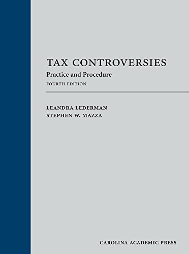 Cover of Tax Controversies: Practice and Procedure