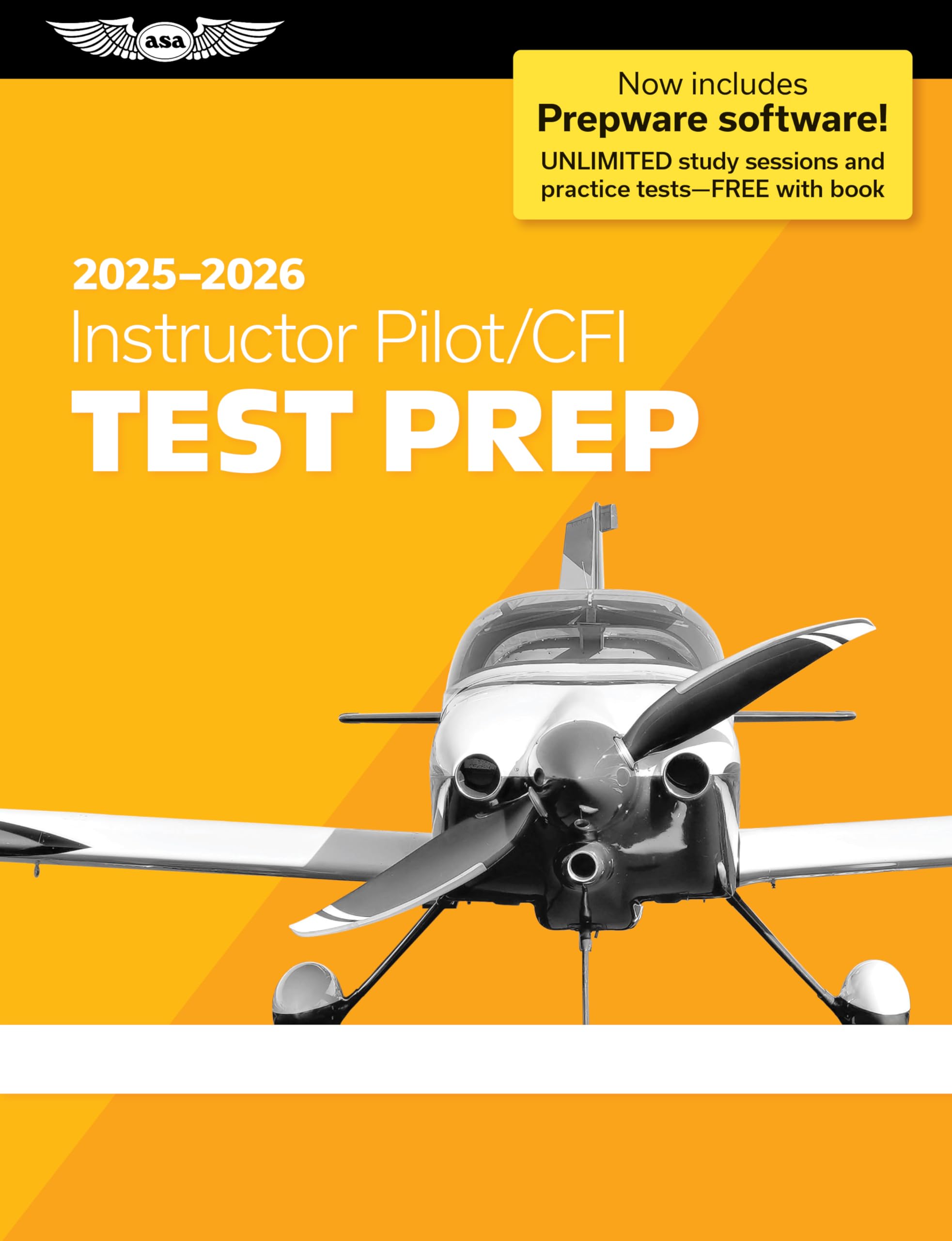 Cover of Instructor Pilot/CFI Test Prep 2025-2026: Paperback plus software―pass your FAA exam (ASA Test Prep Series)