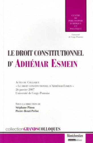 Cover of Le droit constitutionnel d'Adhémar Esmein (French Edition)