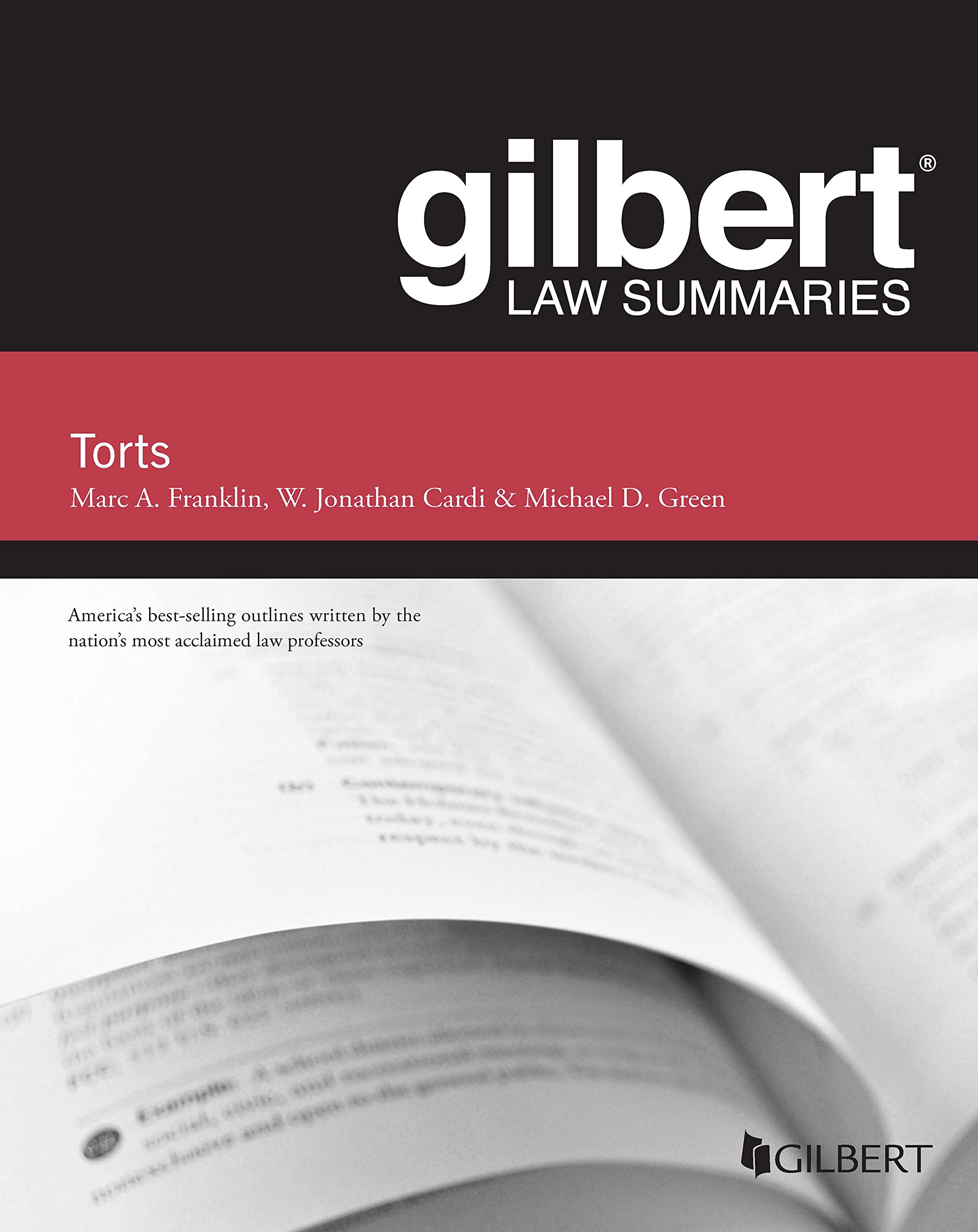 Cover of Gilbert Law Summary on Torts