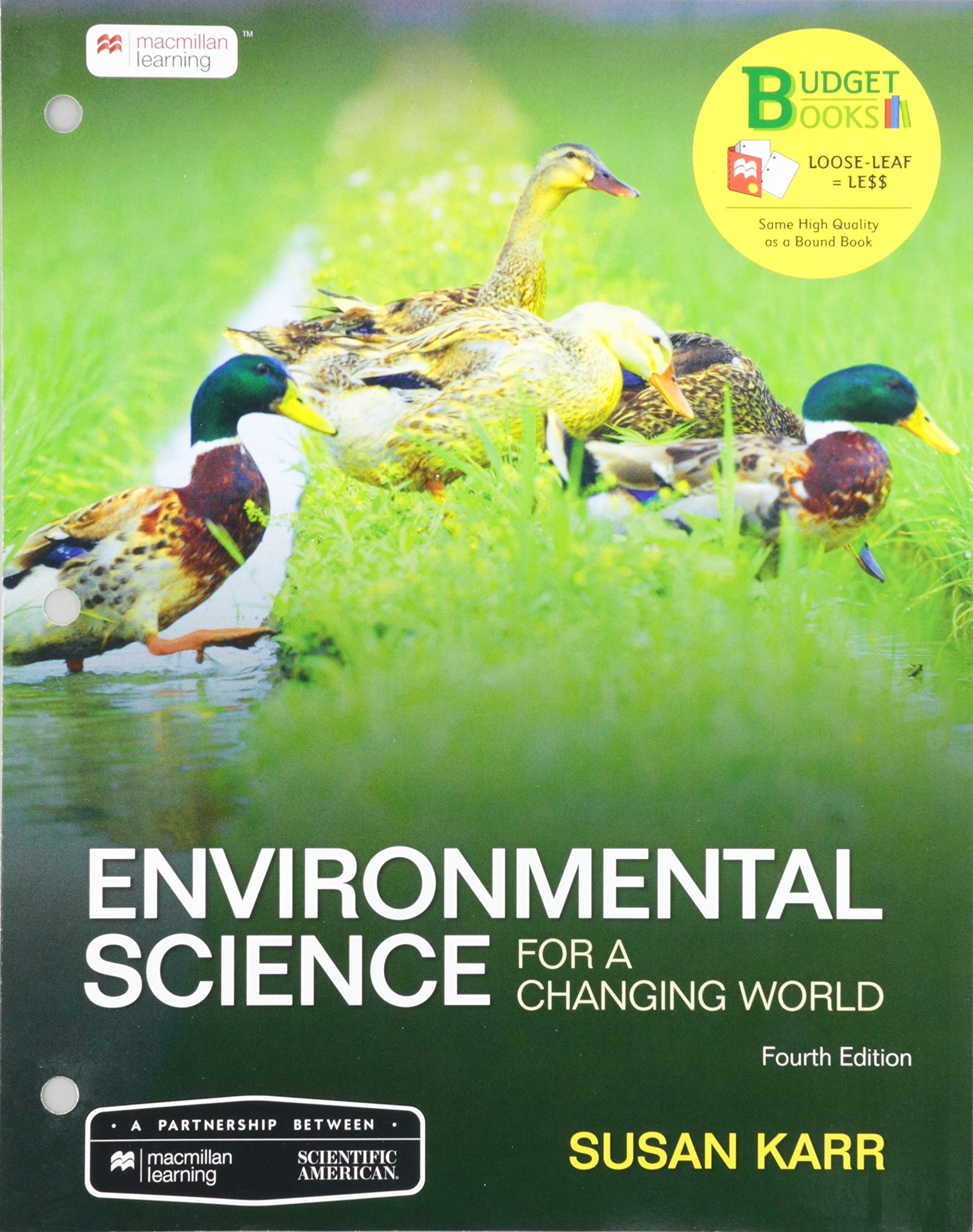 Cover of Loose-Leaf Version for Scientific American Environmental Science for a Changing World
