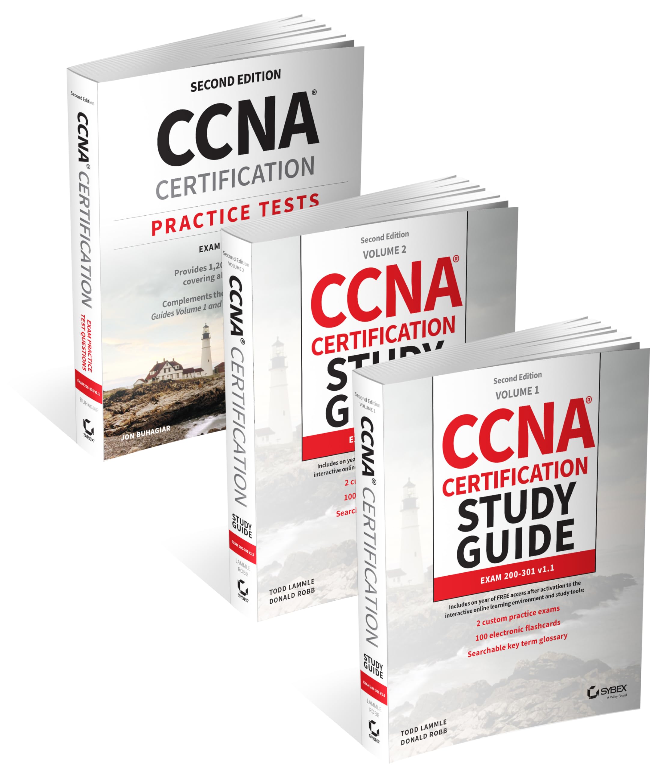 Cover of CCNA Certification Study Guide Volume 1, Volume 2, and Practice Tests Kit: Exam 200-301 v1.1 (Sybex Study Guide)