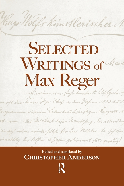 Cover of Selected Writings of Max Reger