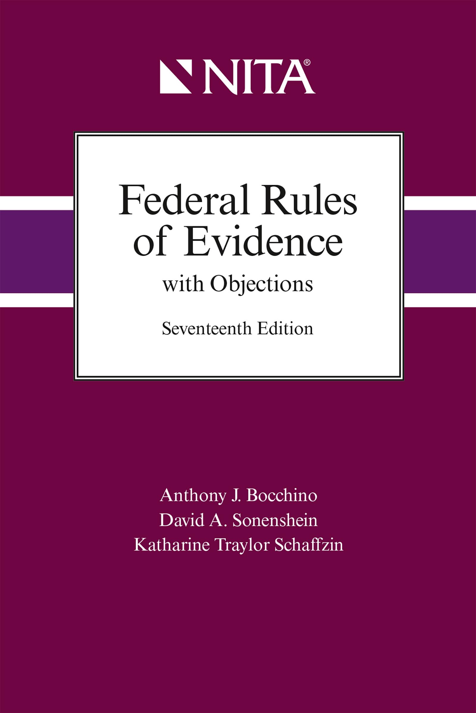 Cover of Federal Rules of Evidence with Objections