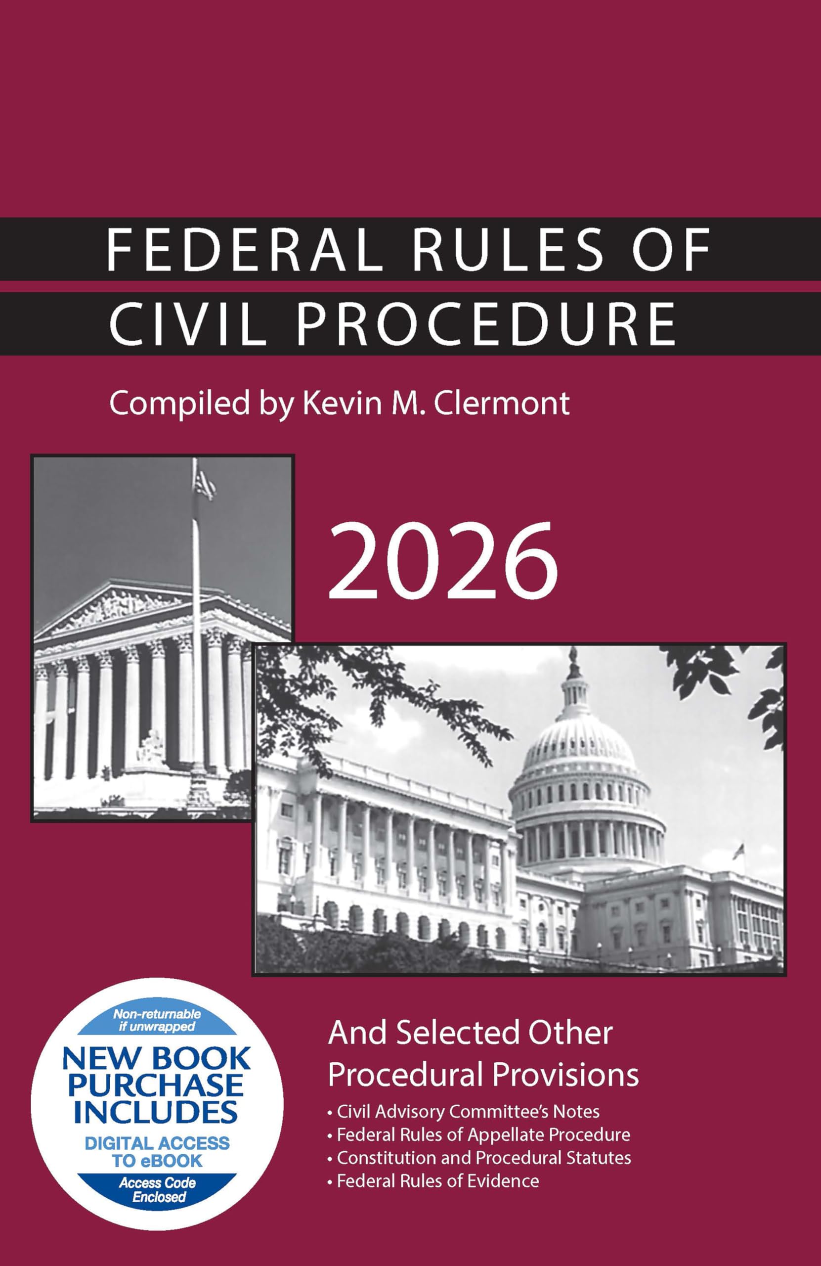 Cover of Federal Rules of Civil Procedure and Selected Other Procedural Provisions, 2026 (Selected Statutes)