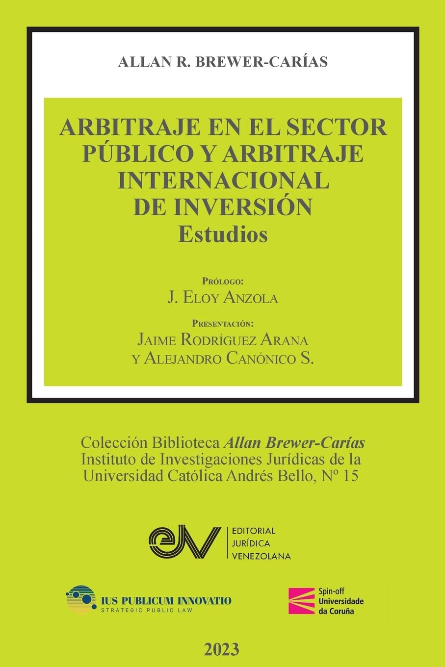 Cover of ARBITRAJE en el SECTOR PÚBLICO y el ARBITRAJE INTERNACIONAL de INVERSIÓN Estudios