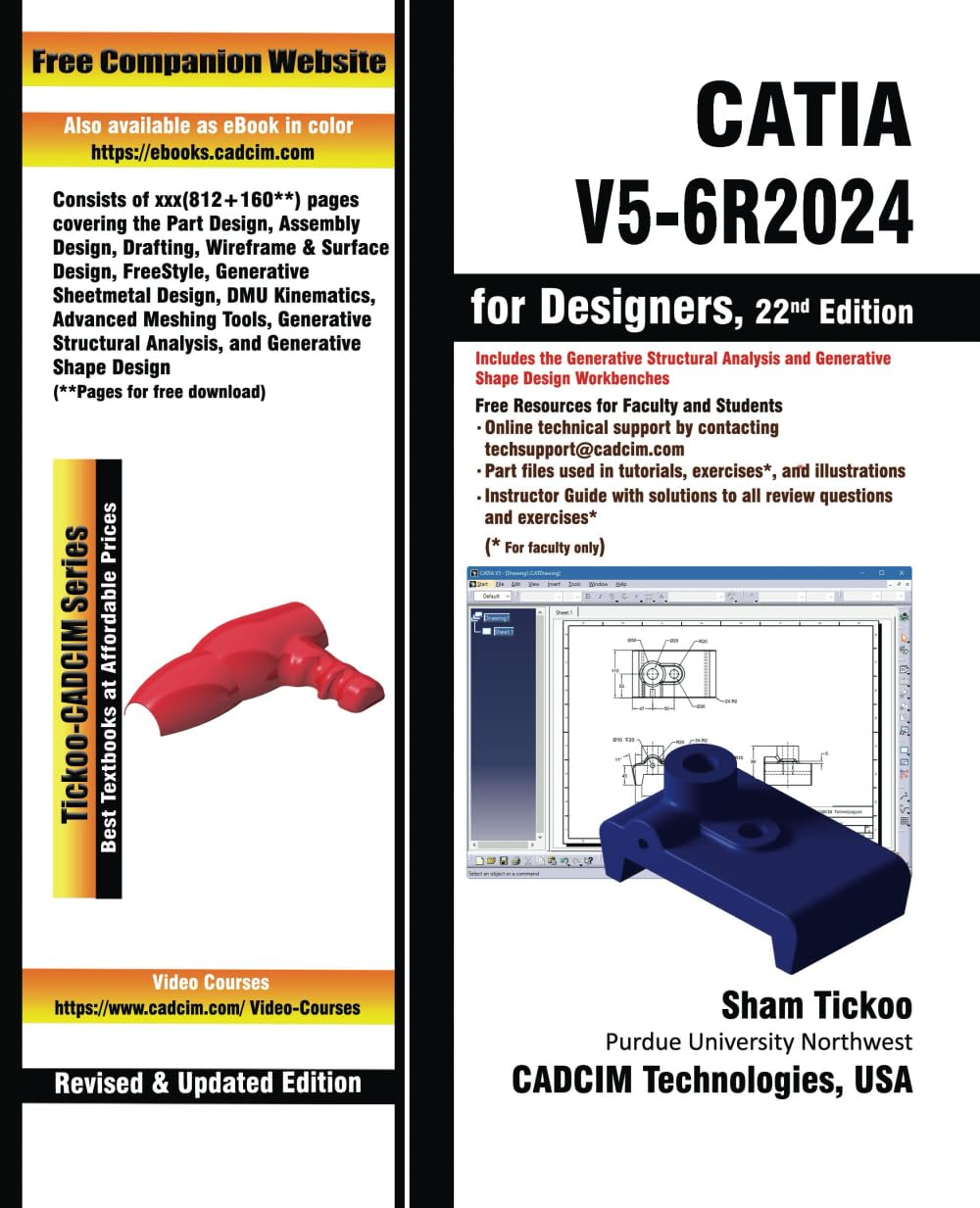 Cover of CATIA V5-6R2024 for Designers, 22nd Edition