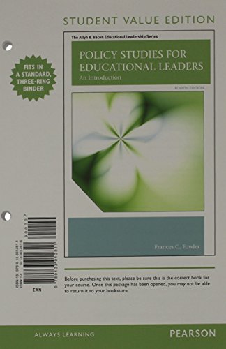 Cover of Policy Studies for Educational Leaders: An Introduction