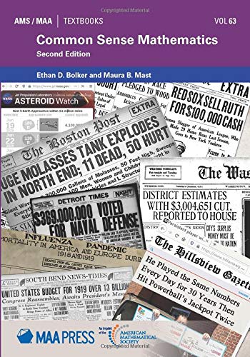 Cover of Common Sense Mathematics: Second Edition (AMS/MAA Textbooks)