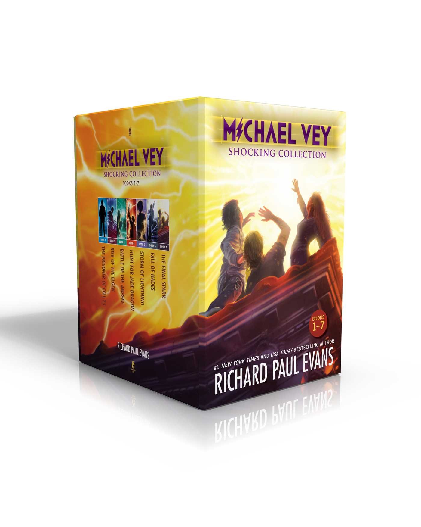 Cover of Michael Vey Shocking Collection Books 1-7: Michael Vey, Michael Vey 2, Michael Vey 3, Michael Vey 4, Michael Vey 5, Michael Vey 6, Michael Vey 7