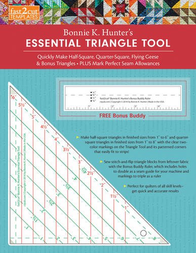Cover of Fast2cut Bonnie K. Hunter's Essential Triangle Tool: Quickly Make Half-Square, Quarter-Square, Flying Geese & Bonus Triangles - Plus Mark Perfect Seam