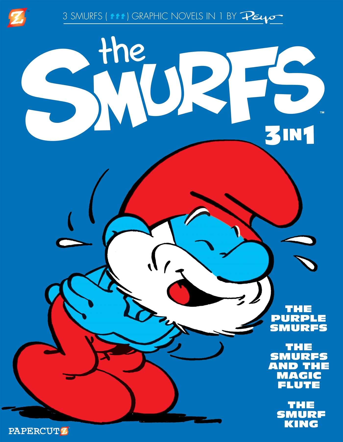 Cover of The Smurfs 3-in-1 Vol. 1: The Purple Smurfs, The Smurfs and the Magic Flute, and The Smurf King