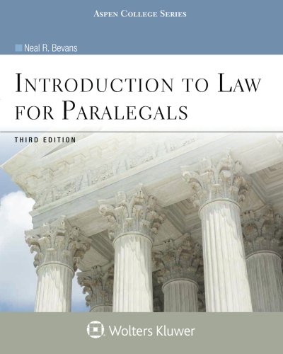 Cover of Introduction to Law for Paralegals